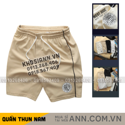Quần Thun Nam - Quần Short Nam Lưng Thun In Logo Phối Sọc 2 Bên Có Big Size - QB441