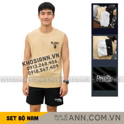 Set Bộ Nam Áo Thun Ba Lỗ & Quần Short Chicago In Chữ Phong Cách Trẻ Trung Năng Động Big Size - SBN147