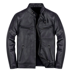 Áo Khoác Da Nam Cổ Trụ Lót Vải Mềm Cao Cấp Có Big Size - AK096