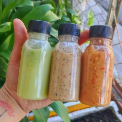 Set 3 Chai Nước Chấm 3 Vị 450g - Muối Ớt Xanh + Muối Tiêu + Muối Ớt Đỏ Thơm Ngon - S3CNC3V450G