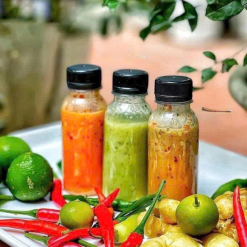 Set 3 Chai Nước Chấm 3 Vị 450g - Muối Ớt Xanh + Muối Tiêu + Muối Ớt Đỏ Thơm Ngon - S3CNC3V450G