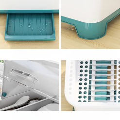 Kệ Úp Chén Đĩa Có Khay Hứng Nước & Nắp Đậy Ngăn Bụi - Rổ Úp Bát Nhựa Cao Cấp - RUC02