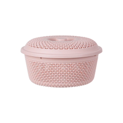 Rổ Nhựa Nắp Tròn Chấm Bi Hokori Có Nắp Chắn Bụi - Rổ Tròn Rửa Trái Cây Rau Củ - RCDRC02