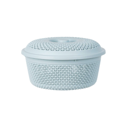 Rổ Nhựa Nắp Tròn Chấm Bi Hokori Có Nắp Chắn Bụi - Rổ Tròn Rửa Trái Cây Rau Củ - RCDRC02