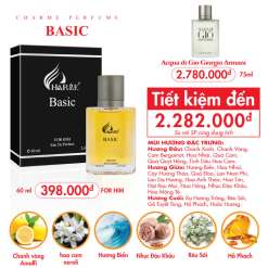 Nước Hoa Nam - Nước Hoa Charme Basic 50ml - Hương Thơm Tươi Mát Lịch Lãm - 8936194699046