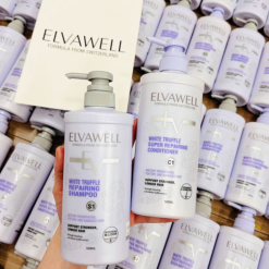 Combo Dầu Gội Xã Elvawell Màu Tím 500ml Hỗ Trợ Nuôi Dưỡng Tóc Suôn Mượt Và Phục Hồi Tóc - Tặng Gói Test Mini - CBELVAWELTIM