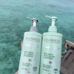 Combo Dầu Gội Xả Elvawell Màu Xanh Nấm Truffle 1000ml Hỗ Trợ Tóc Sạch Dầu Bết - ELVAWELLXANH