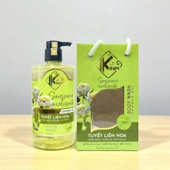 Sữa Tắm Kina Hương Nước Hoa Tuyết Liên 900ml - Hỗ Trợ Cấp Ẩm Dưỡng Sáng Da Mịn Màng - Tặng Kèm 1 Bông Tắm - 8938527651288