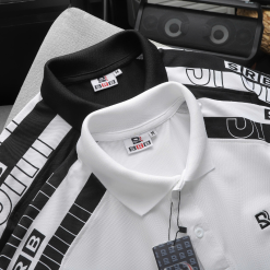 Áo Thun Nam Polo Cổ Bẻ Thêu SRB Tay Phối Sọc Cá Tính (Có size 3x) - CS280