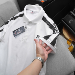 Áo Thun Nam Polo Cổ Bẻ Thêu SRB Tay Phối Sọc Cá Tính (Có size 3x) - CS280