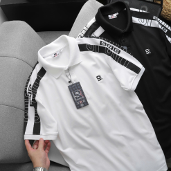 Áo Thun Nam Polo Cổ Bẻ Thêu SRB Tay Phối Sọc Cá Tính (Có size 3x) - CS280