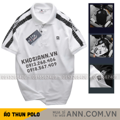 Áo Thun Nam Polo Cổ Bẻ Thêu SRB Tay Phối Sọc Cá Tính (Có size 3x) - CS280