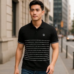 Áo Thun Nam Polo Cổ Bẻ Thêu Logo SRB Sọc Chữ (Có size 3x) - CS282