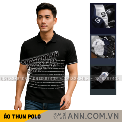 Áo Thun Nam Polo Cổ Bẻ Thêu Logo SRB Sọc Chữ (Có size 3x) - CS282