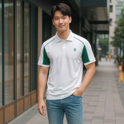 Áo Thun Nam Polo Cổ Bẻ Thêu Chữ SRB Tay Phối Viền Màu Basic (Có size 3x) - CS283