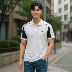 Áo Thun Nam Polo Cổ Bẻ Thêu Chữ SRB Tay Phối Viền Màu Basic (Có size 3x) - CS283