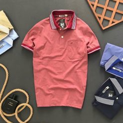 Áo Thun Nam Polo Cổ Bẻ Thêu Chữ A Phối Có Túi Thun Cotton - CS284