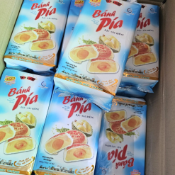 Bánh Pía Đậu Sầu Riêng Tân Huê Viên Màu Xanh Thơm Ngon 600g (150g x 4 cái) - 8936014315569