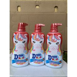 Sữa Tắm Gội Toàn Thân Cho Bé Dnee Kid Thái Lan Màu Đỏ 400ml hương dưa hấu hình con ngựa - 8851989064475