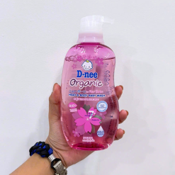 Sữa Tắm Gội Toàn Thân Cho Bé Sơ Sinh Dnee Organic Màu Hồng 380ml - 8851989060422