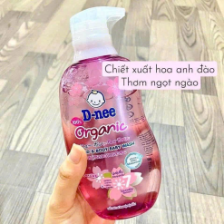 Sữa Tắm Gội Toàn Thân Cho Bé Sơ Sinh Dnee Organic Màu Hồng 380ml - 8851989060422