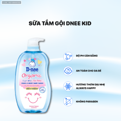 Sữa Tắm Gội Toàn Thân Cho Bé Sơ Sinh Dnee Organic Màu Xanh Dương 380ml - 8851989060392