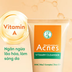 Sữa Rửa Mặt Mentholatum Acnes Vitamin Cleanser 100g - Sữa Rửa Mặt Acnes Dành Cho Da Thâm Mờ Thâm Sẹo - 8935006532663