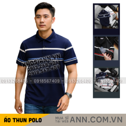 Áo Thun Polo Nam Phối Sọc Ngang Bigsize Từ 50-90kg - CS286