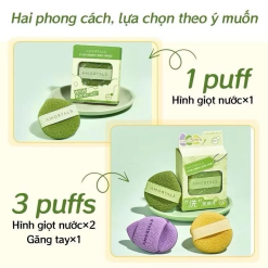 Hộp 3 Miếng Bông Mút Rửa Mặt Bọt Biển Amortals (Có Chữ) - BMAMORTALS