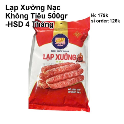 Lạp Xưởng Mai Quế Lộ Tân Huê Viên 500g - Lạp Xưởng Nạc Không Tiêu - LXMQLTHV500G