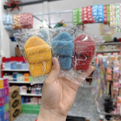 Hộp 3 Miếng Bông Mút Rửa Mặt Bọt Biển Clean Easy To Clean Amortals (Có Chữ) - 6976416415452