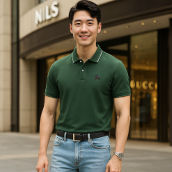 Áo Thun Polo Nam Phối Sọc Thêu Logo Con Ngựa Trước Ngực Có Big Size - CS291