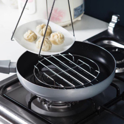 Combo 10 Vỉ Hấp Inox Không Gỉ Đa Năng 4 Chân Dùng Lót Đáy Nồi - Vỉ Hấp Inox Hấp Bánh Bao 4.5x17.5cm - CB10VH01