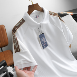 Áo Thun Polo Nam Phối Sọc Chữ Ở Vai Áo Có Big Size - CS292