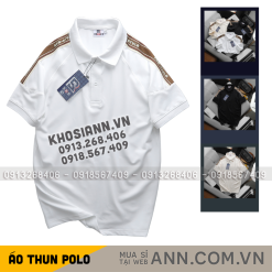 Áo Thun Polo Nam Phối Sọc Chữ Ở Vai Áo Có Big Size - CS292