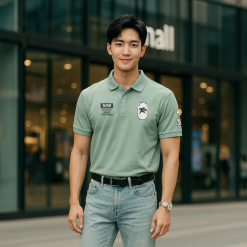 Áo Thun Polo Nam In Chữ Trước Ngực Và Vai Trái Cao Cấp Big Size - CS293