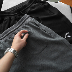 Set Bộ Nam Áo Cổ Tròn Phối Màu Thêu Chữ Trước Ngực & Quần Short Thêu Nổi Logo Chữ Có Big Size - SBN150AB446QB438