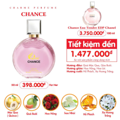 Nước Hoa Nữ Charme Chance 50ml - Hương Thơm Cá Tính Tươi Mát - 8936194698636