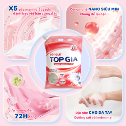 Bột Giặt Quần Áo Top Gia 3.3kg Hương Nước Hoa Pháp - BGQA02