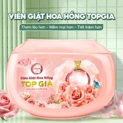 Viên Giặt Top Gia Hương Hoa Hồng - Hộp 40 Viên Giặt Quần Áo - VGQA02