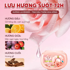 Viên Giặt Top Gia Hương Hoa Hồng - Hộp 40 Viên Giặt Quần Áo - VGQA02