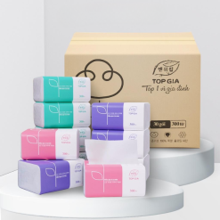 1 Thùng 30 Gói Khăn Giấy Ăn 3 Màu Top Gia Loại Nhỏ - KGR14