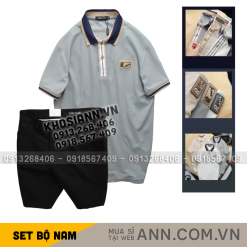 Set Bộ Nam - Áo Thun Nam Polo Cổ Bẻ Phối Tag Chữ Rears Và Quần Short Kaki Co Giãn Phối Nút Cao Cấp (Có Size 36) - SBN154