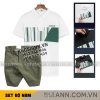 Set Bộ Nam - Áo Thun Nam Polo Cổ Bẻ Phối Họa Tiết Sọc Ngang Cá Sấu Poly - Quần Short Kaki Co Giãn Phối Nút Cao Cấp (Có Size 36) - SBN161