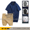 Set Bộ Nam - Áo Thun Nam Polo Cổ Bẻ Màu Trơn Đơn Giản Và Quần Short Kaki Co Giãn Phối Nút Cao Cấp (Có Size 36) - SBN162