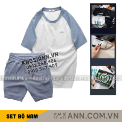Set Bộ Nam - Áo Thun Nam Cổ Tròn Các Mẫu Và Quần Short Thun Nam Cao Cấp - SBN180