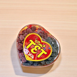 Kẹo Dâu 2 Vị Dâu Tây, Dâu Tằm 300g Hộp Trái Tim Hộp Quà Tết 2026 - KD2VHTT300G