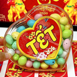 Kẹo Socola Trứng 300g - Hộp Trái Tim Hộp Quà Tết 2026 - KTSHTT300G