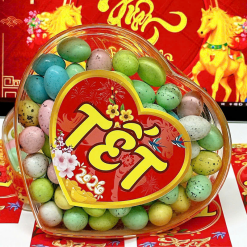 Kẹo Socola Trứng 300g - Hộp Trái Tim Hộp Quà Tết 2026 - KTSHTT300G