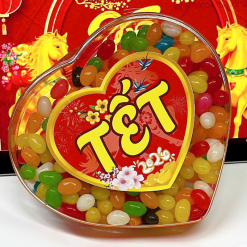 Kẹo Dẻo Bi 350g - Hộp Trái Tim Hộp Quà Tết 2026 - KDBHTT350G